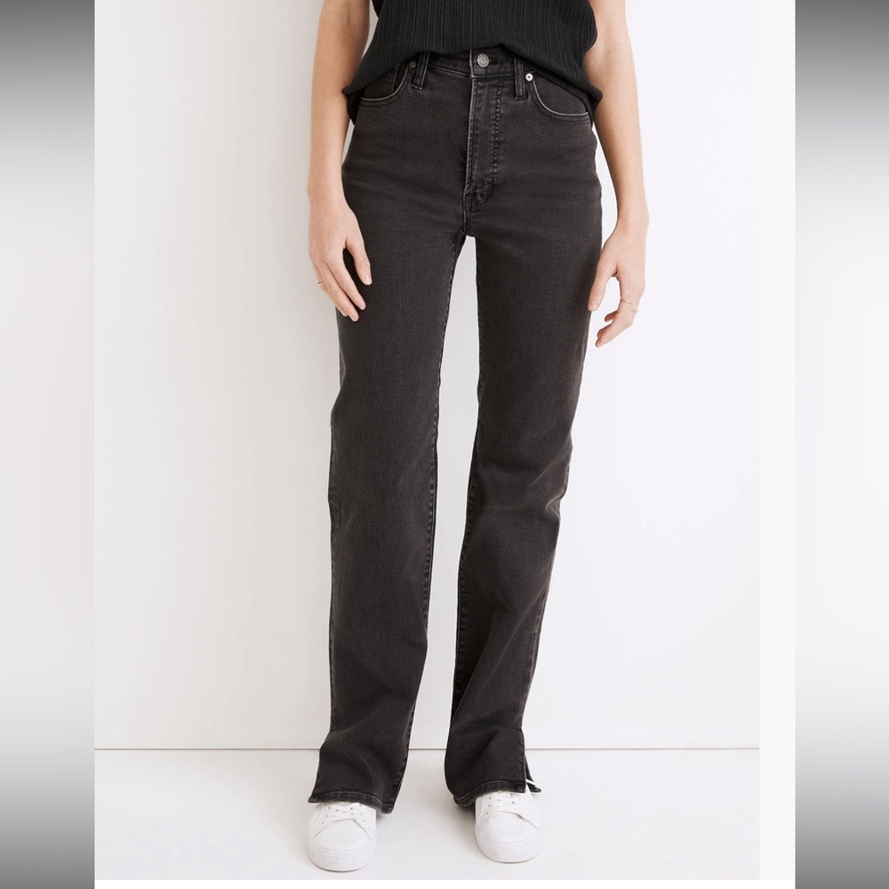 Madewell The Perfect Vintage Straight Jean in Nela Wash: Slit-Hem Edition